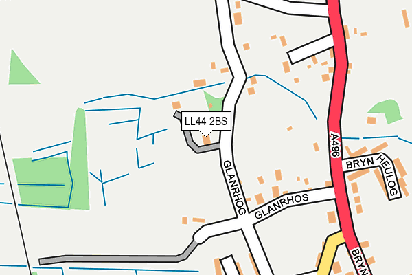 LL44 2BS map - OS OpenMap – Local (Ordnance Survey)