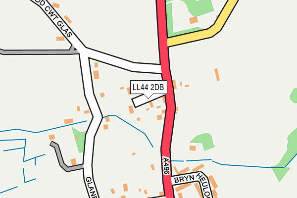 LL44 2DB map - OS OpenMap – Local (Ordnance Survey)