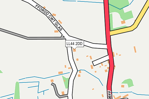 LL44 2DD map - OS OpenMap – Local (Ordnance Survey)