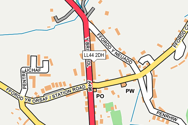 LL44 2DH map - OS OpenMap – Local (Ordnance Survey)