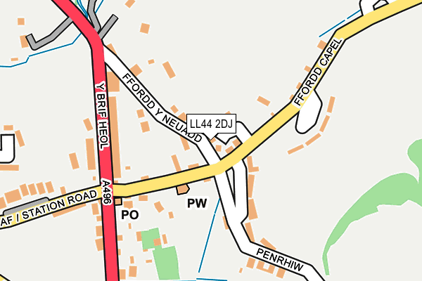 LL44 2DJ map - OS OpenMap – Local (Ordnance Survey)