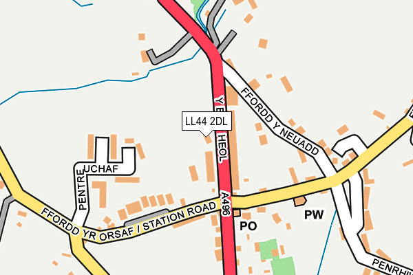LL44 2DL map - OS OpenMap – Local (Ordnance Survey)