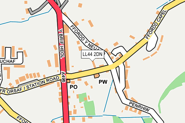 LL44 2DN map - OS OpenMap – Local (Ordnance Survey)