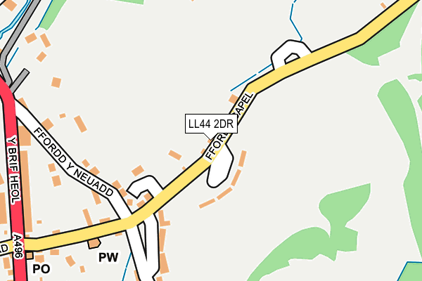 LL44 2DR map - OS OpenMap – Local (Ordnance Survey)
