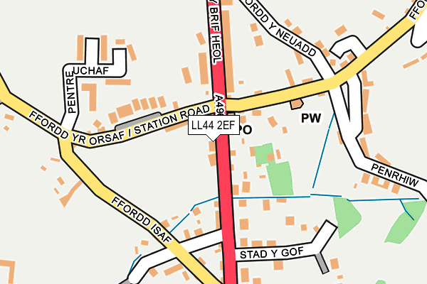 LL44 2EF map - OS OpenMap – Local (Ordnance Survey)