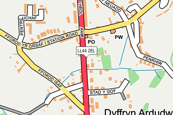 LL44 2EL map - OS OpenMap – Local (Ordnance Survey)