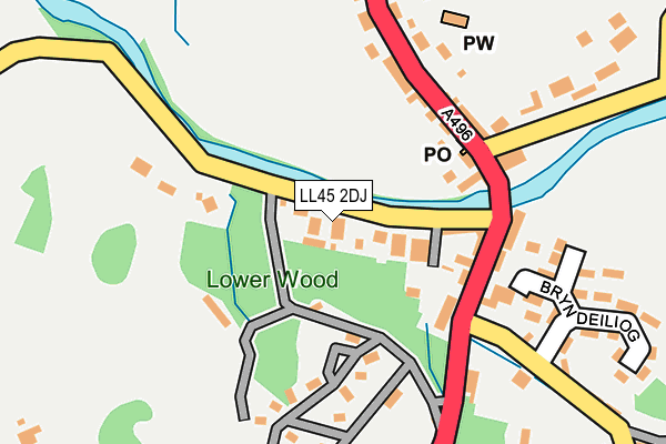 LL45 2DJ map - OS OpenMap – Local (Ordnance Survey)