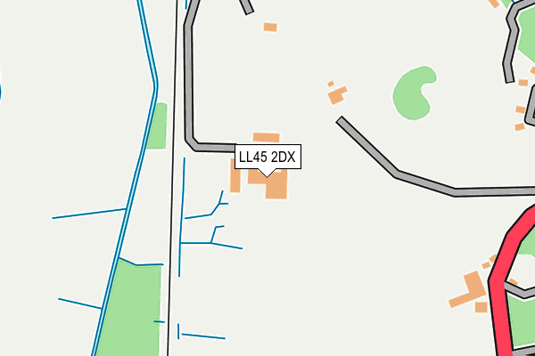 LL45 2DX map - OS OpenMap – Local (Ordnance Survey)