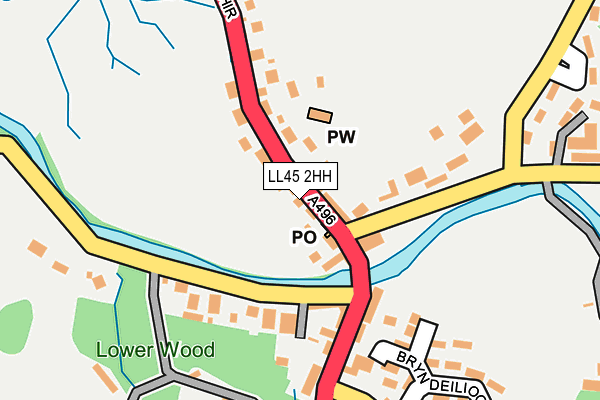 LL45 2HH map - OS OpenMap – Local (Ordnance Survey)