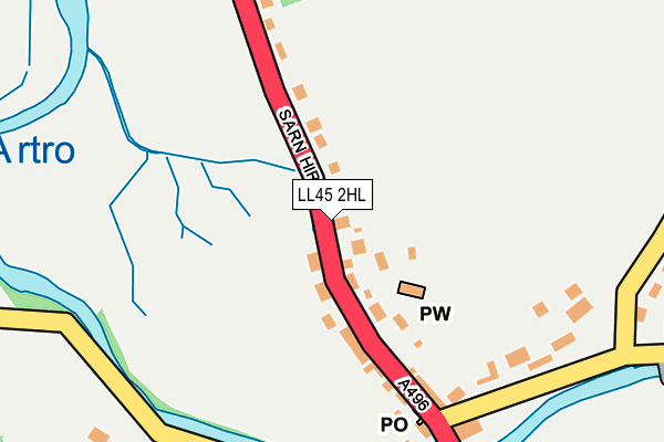 LL45 2HL map - OS OpenMap – Local (Ordnance Survey)
