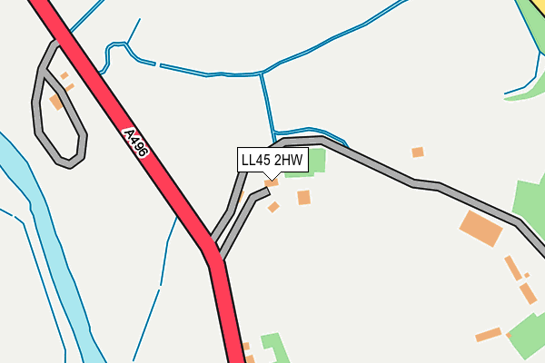 LL45 2HW map - OS OpenMap – Local (Ordnance Survey)