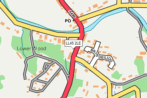 LL45 2LE map - OS OpenMap – Local (Ordnance Survey)