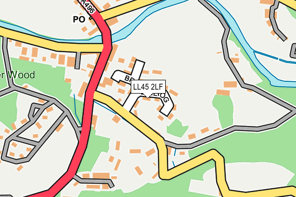 LL45 2LF map - OS OpenMap – Local (Ordnance Survey)