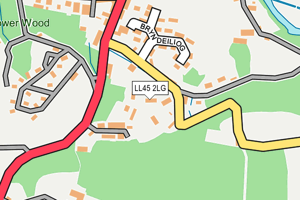 LL45 2LG map - OS OpenMap – Local (Ordnance Survey)