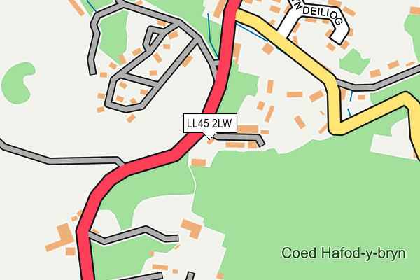LL45 2LW map - OS OpenMap – Local (Ordnance Survey)