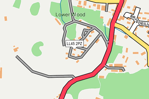LL45 2PZ map - OS OpenMap – Local (Ordnance Survey)