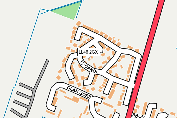 LL46 2GX map - OS OpenMap – Local (Ordnance Survey)
