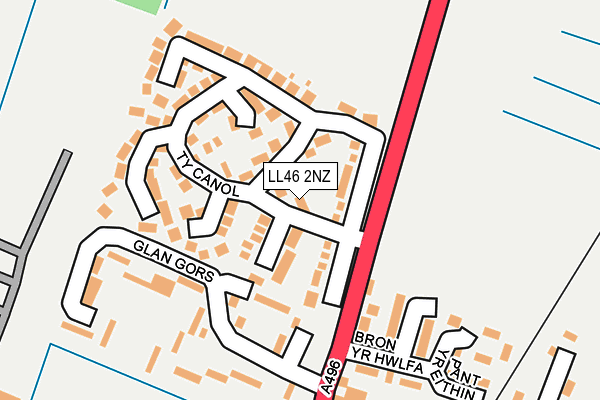 LL46 2NZ map - OS OpenMap – Local (Ordnance Survey)