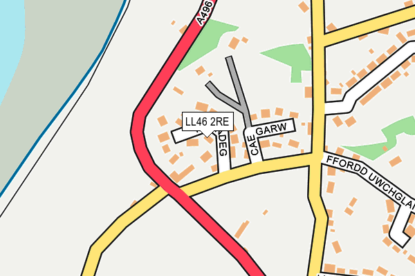 LL46 2RE map - OS OpenMap – Local (Ordnance Survey)