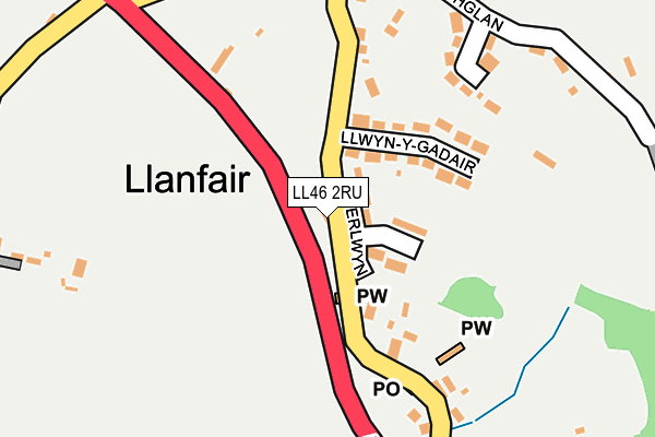 LL46 2RU map - OS OpenMap – Local (Ordnance Survey)