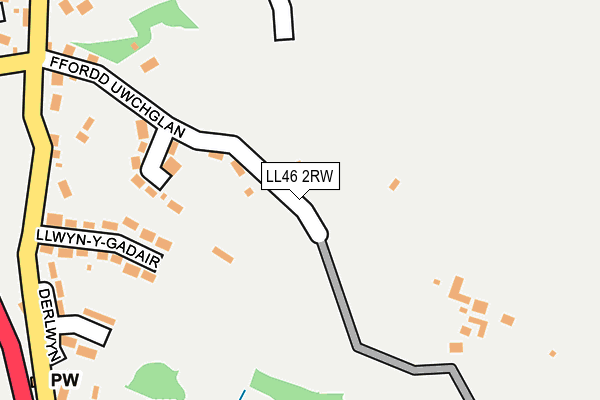 LL46 2RW map - OS OpenMap – Local (Ordnance Survey)