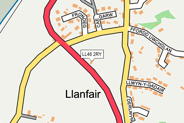 LL46 2RY map - OS OpenMap – Local (Ordnance Survey)