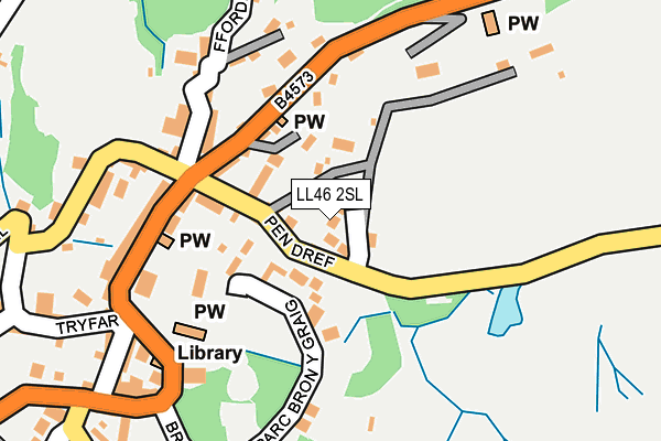 LL46 2SL map - OS OpenMap – Local (Ordnance Survey)