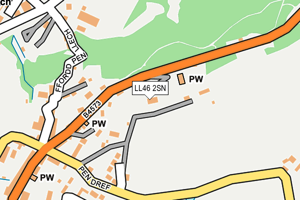 LL46 2SN map - OS OpenMap – Local (Ordnance Survey)