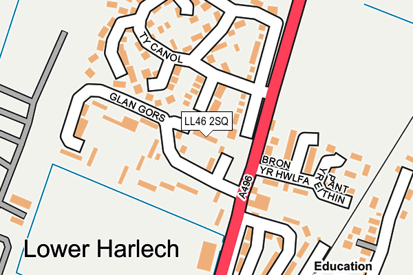 LL46 2SQ map - OS OpenMap – Local (Ordnance Survey)