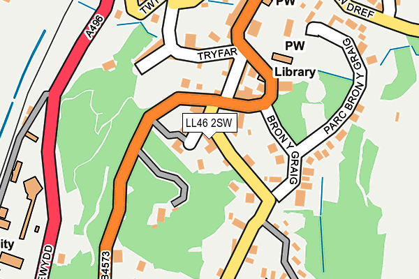 LL46 2SW map - OS OpenMap – Local (Ordnance Survey)