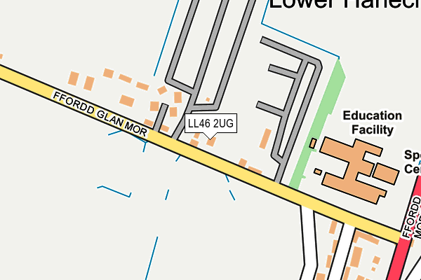 LL46 2UG map - OS OpenMap – Local (Ordnance Survey)