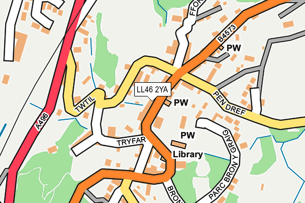 LL46 2YA map - OS OpenMap – Local (Ordnance Survey)