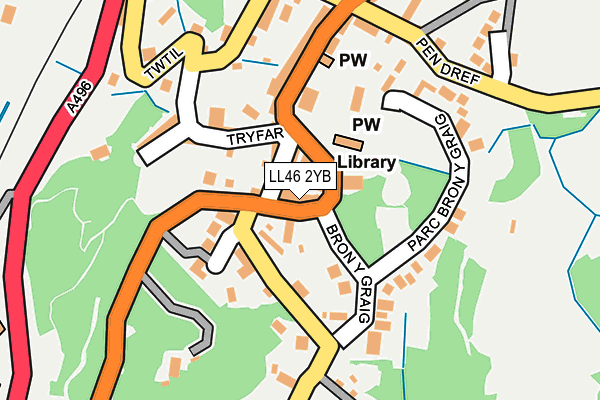 LL46 2YB map - OS OpenMap – Local (Ordnance Survey)