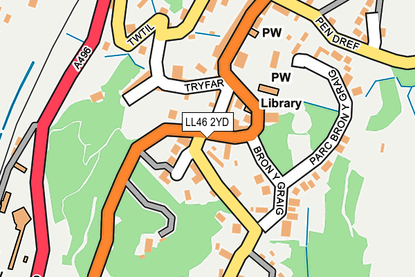 LL46 2YD map - OS OpenMap – Local (Ordnance Survey)
