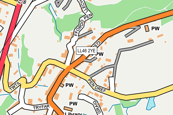 LL46 2YE map - OS OpenMap – Local (Ordnance Survey)