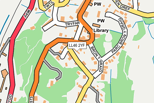 LL46 2YF map - OS OpenMap – Local (Ordnance Survey)