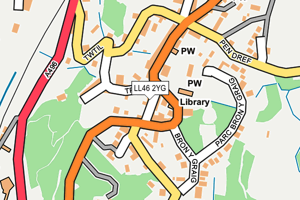 LL46 2YG map - OS OpenMap – Local (Ordnance Survey)