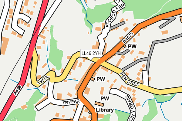 LL46 2YH map - OS OpenMap – Local (Ordnance Survey)