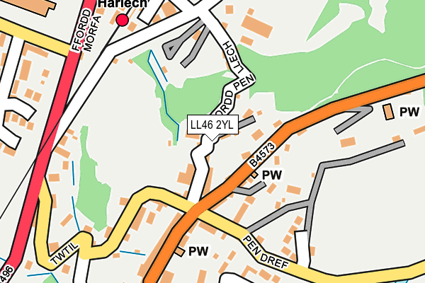 LL46 2YL map - OS OpenMap – Local (Ordnance Survey)