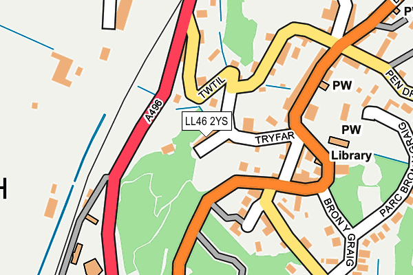 LL46 2YS map - OS OpenMap – Local (Ordnance Survey)