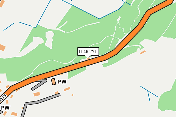 LL46 2YT map - OS OpenMap – Local (Ordnance Survey)