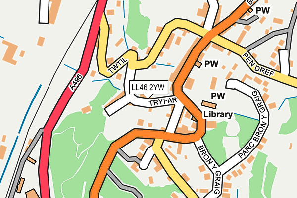 LL46 2YW map - OS OpenMap – Local (Ordnance Survey)