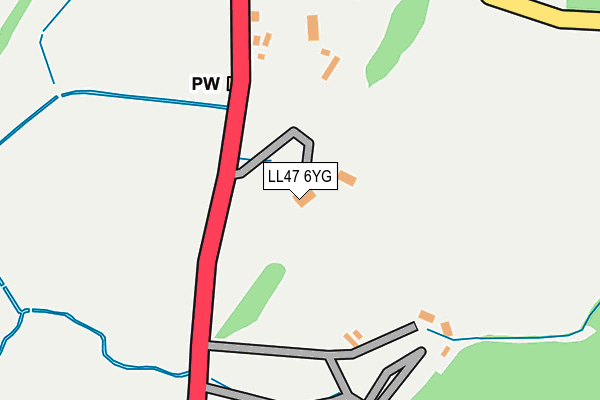 LL47 6YG map - OS OpenMap – Local (Ordnance Survey)