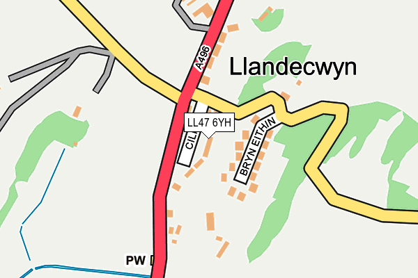 LL47 6YH map - OS OpenMap – Local (Ordnance Survey)