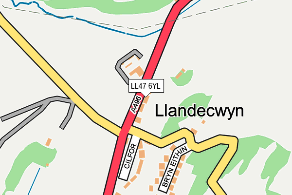 LL47 6YL map - OS OpenMap – Local (Ordnance Survey)