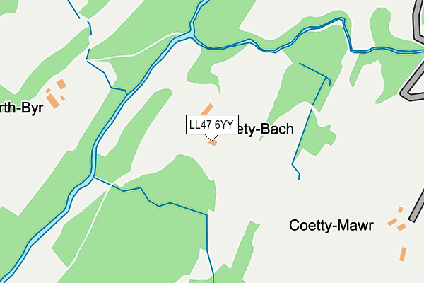 LL47 6YY map - OS OpenMap – Local (Ordnance Survey)