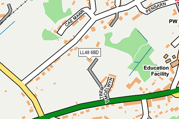 LL48 6BD map - OS OpenMap – Local (Ordnance Survey)