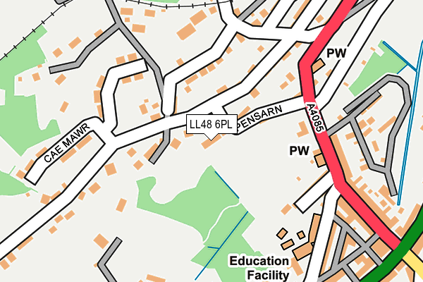 LL48 6PL map - OS OpenMap – Local (Ordnance Survey)