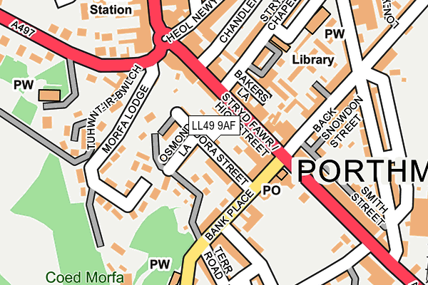 LL49 9AF map - OS OpenMap – Local (Ordnance Survey)