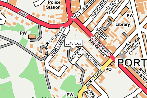 LL49 9AG map - OS OpenMap – Local (Ordnance Survey)